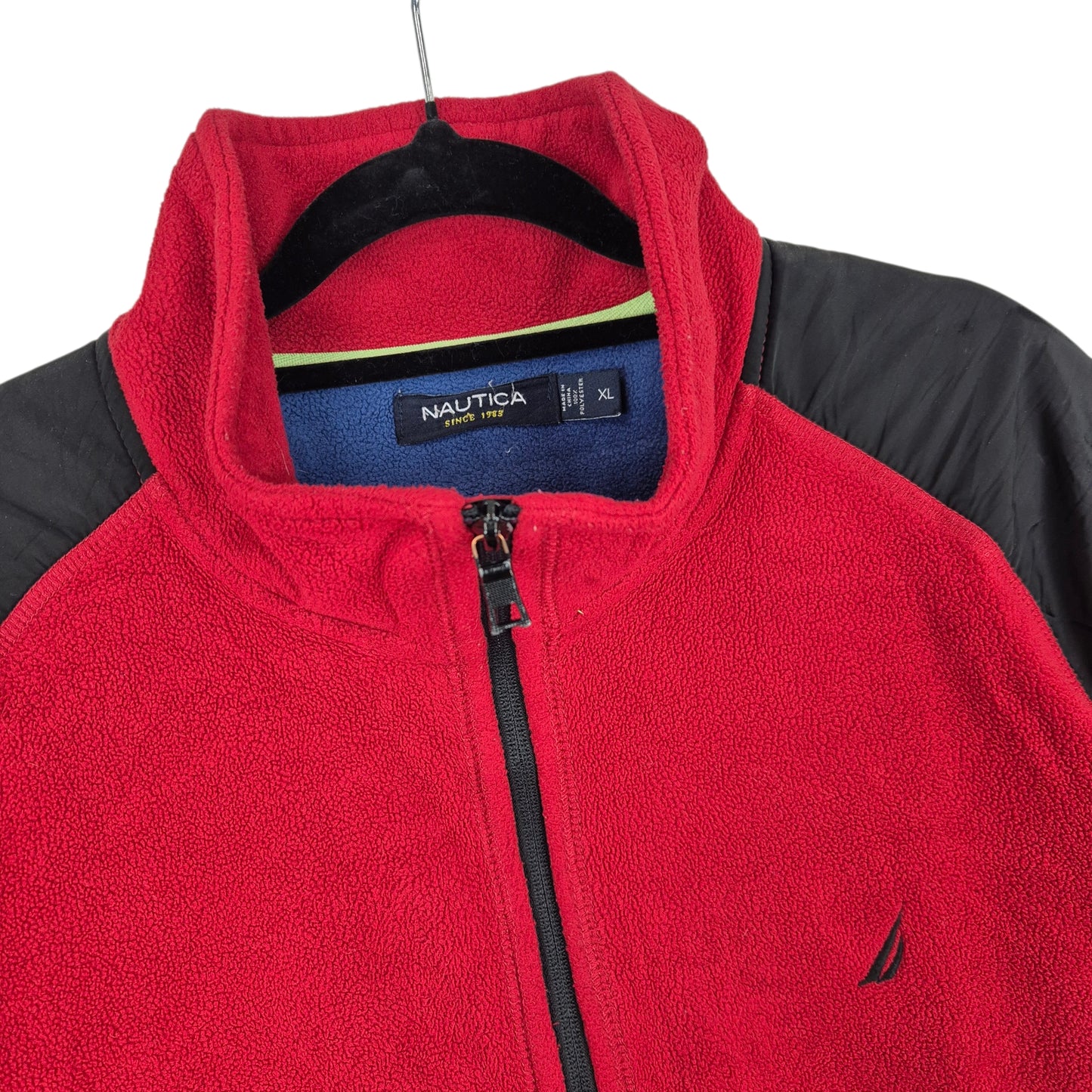 Nautica Red Full Zip Fleece Jumper Size XL