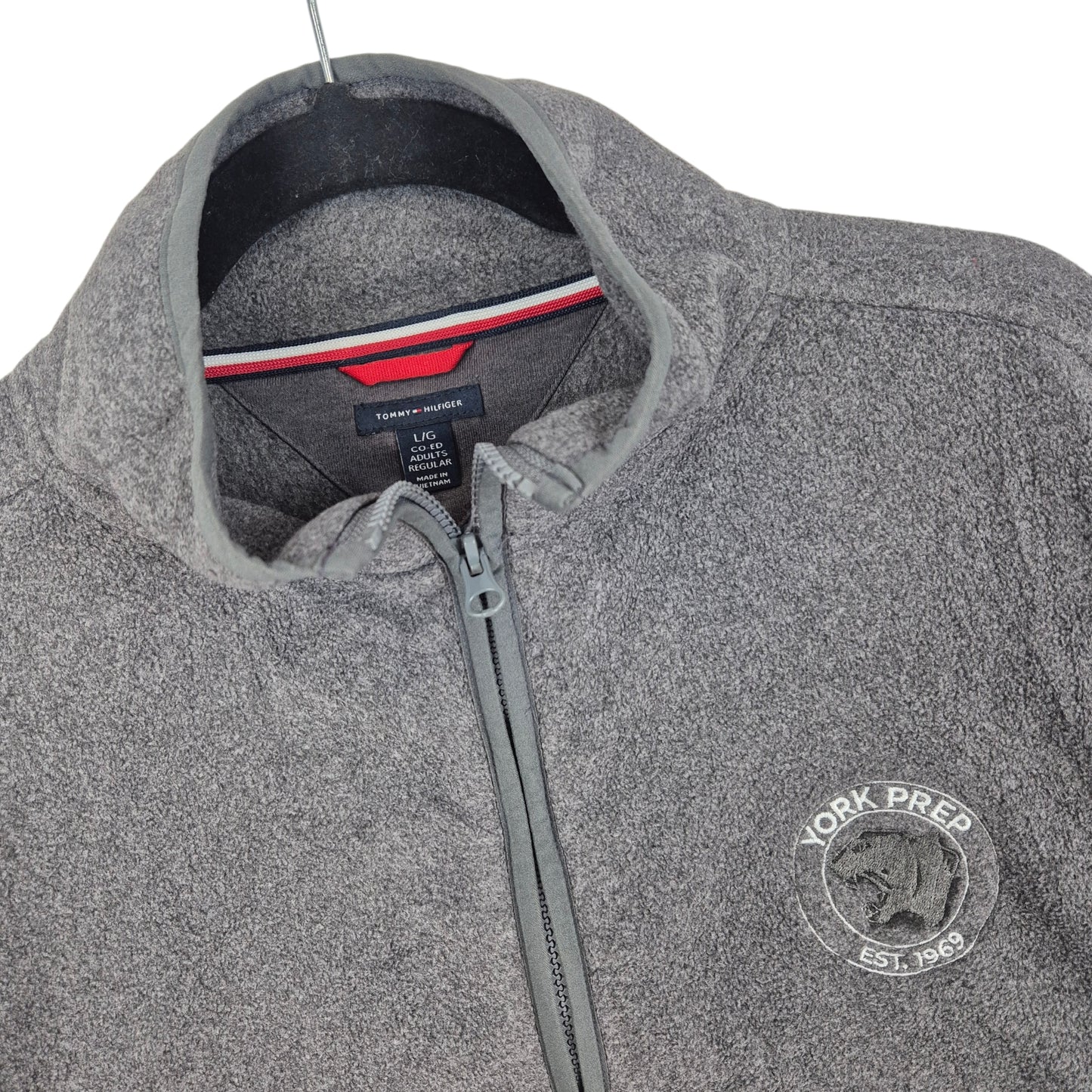 Tommy Hilfiger York Prep Grey Full Zip Jumper Size L