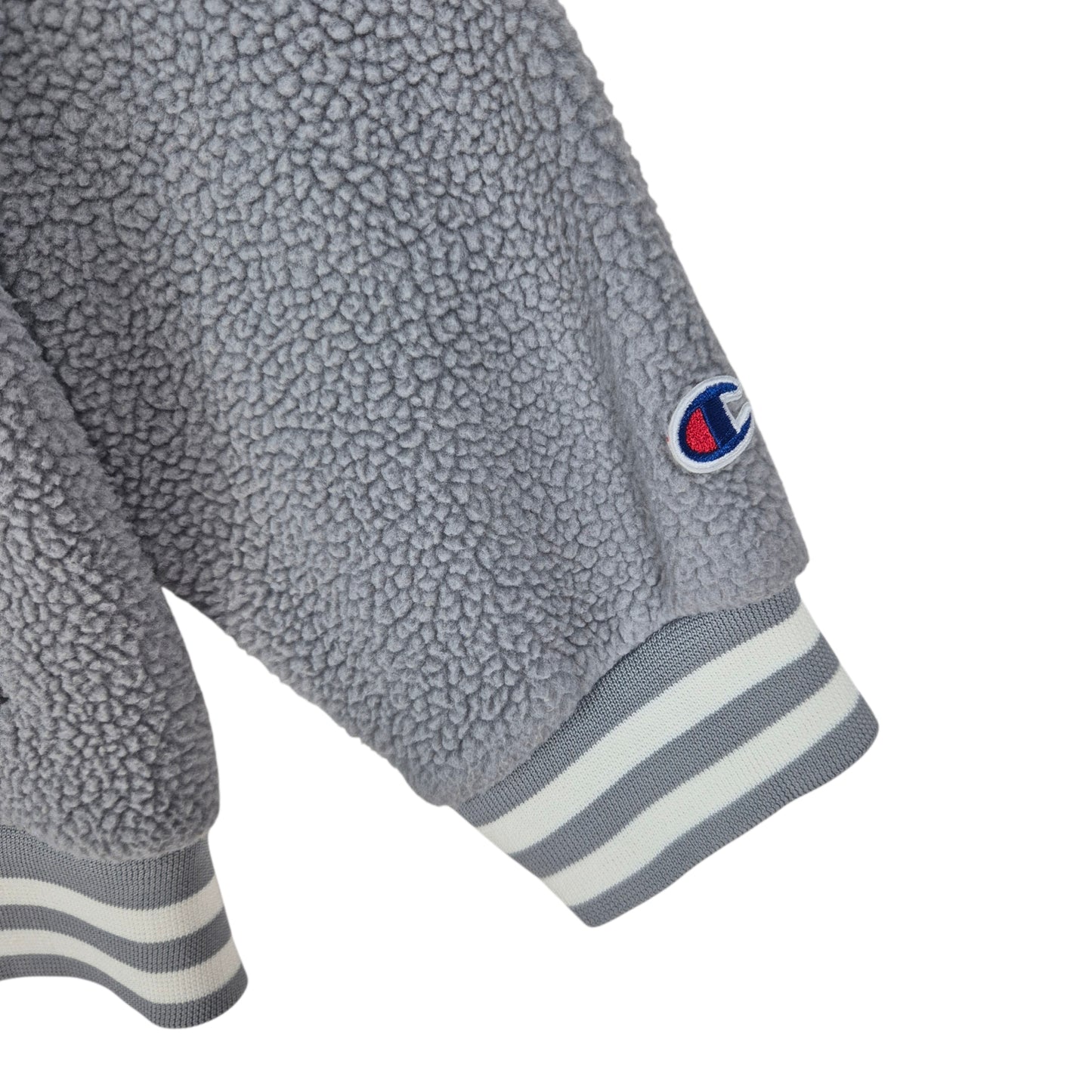 Champion Grey Fleece Full Zip Bomber Jumper Size XL