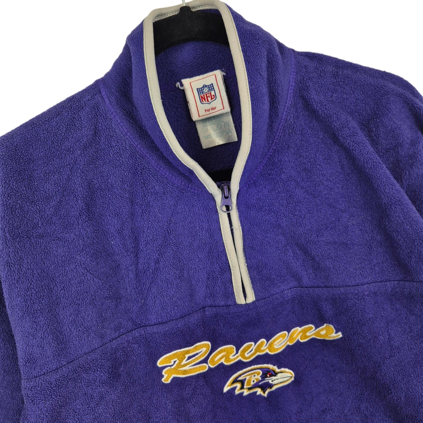 NFL Baltimore Ravens Womens Purple Quarter Zip Fleece Jumper Size L