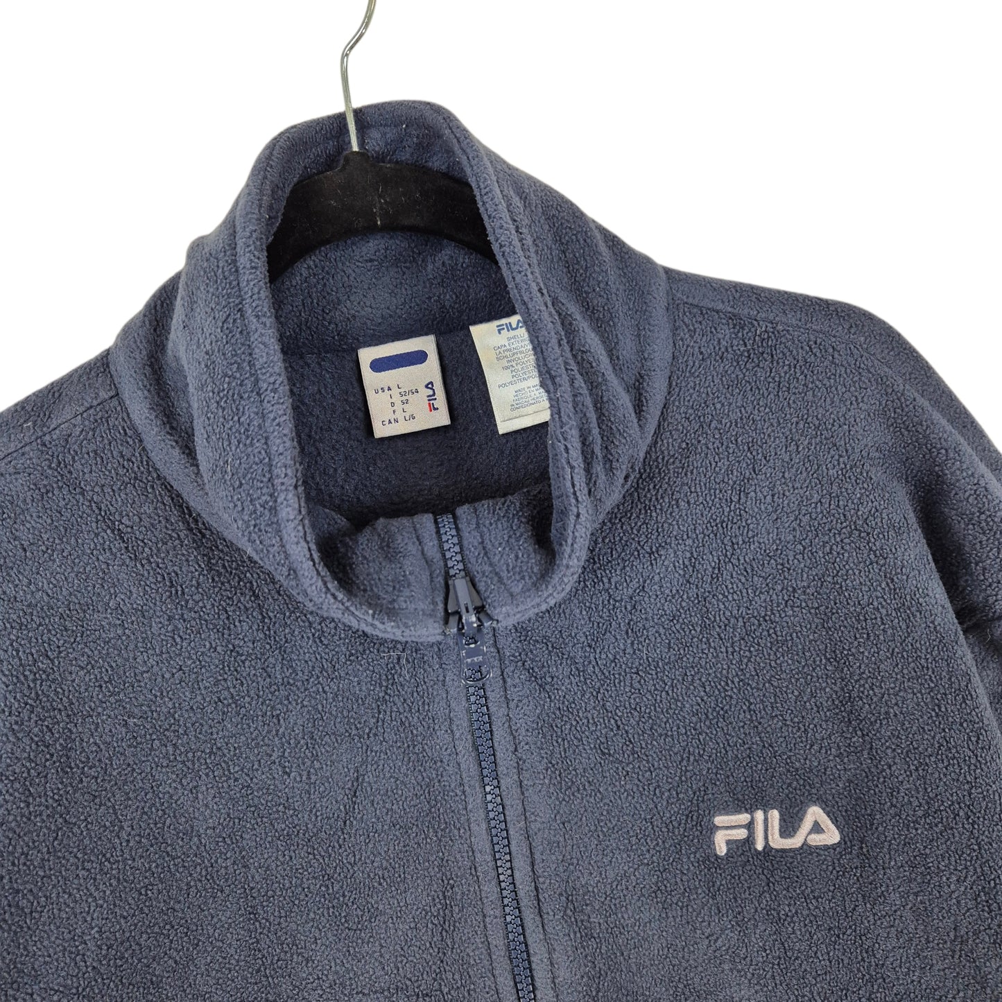 Vintage FILA 2000's Dark Blue Full Zip Jumper Size L