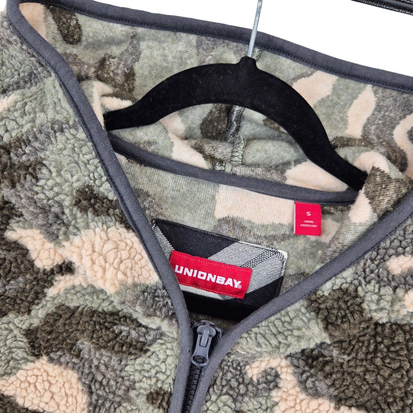 Unionbay Camo Quarter Zip Fleece Hoodie Size S