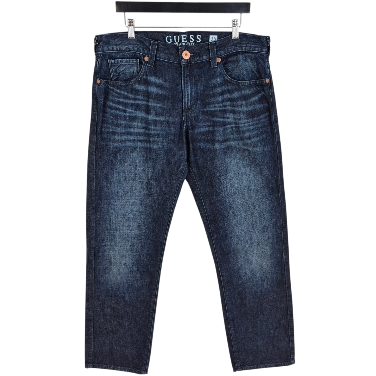Guess Jeans Dark Blue Rebel Straight Leg Regular Fit Denim W36