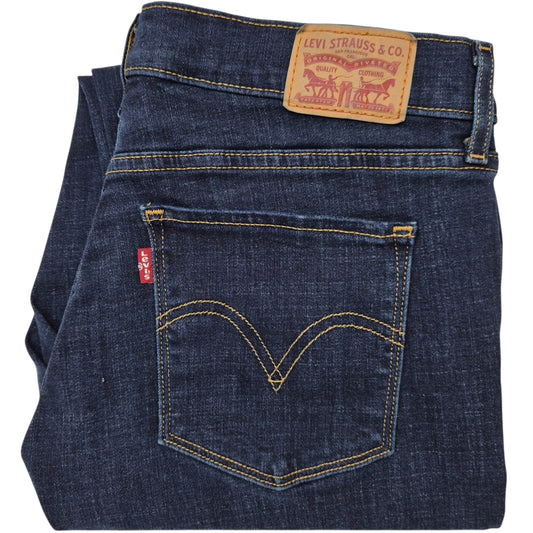Levis Jeans Womens Dark Blue Classic Straight Leg Stretch Denim W32