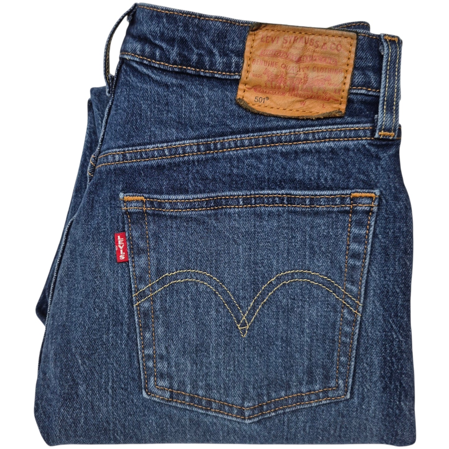 Levis Premium 501 Jeans Womens Blue Classic Heavy Denim W28