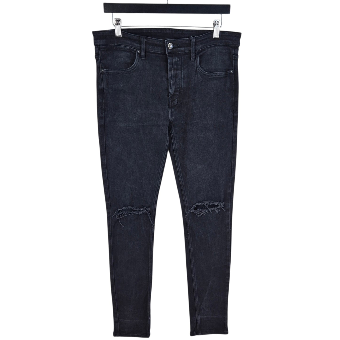 Ksubi Jeans Black Skinny Distressed Denim W32