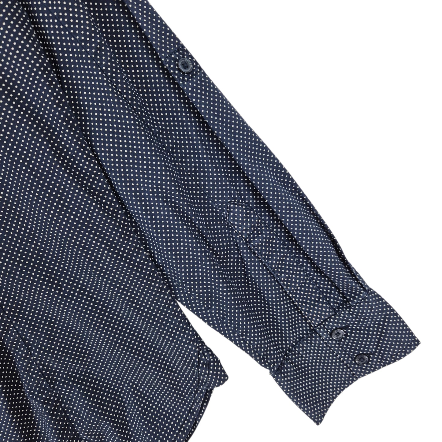 Tommy Hilfiger Womens Dark Blue Spotted Long Sleeve Button Shirt Size M