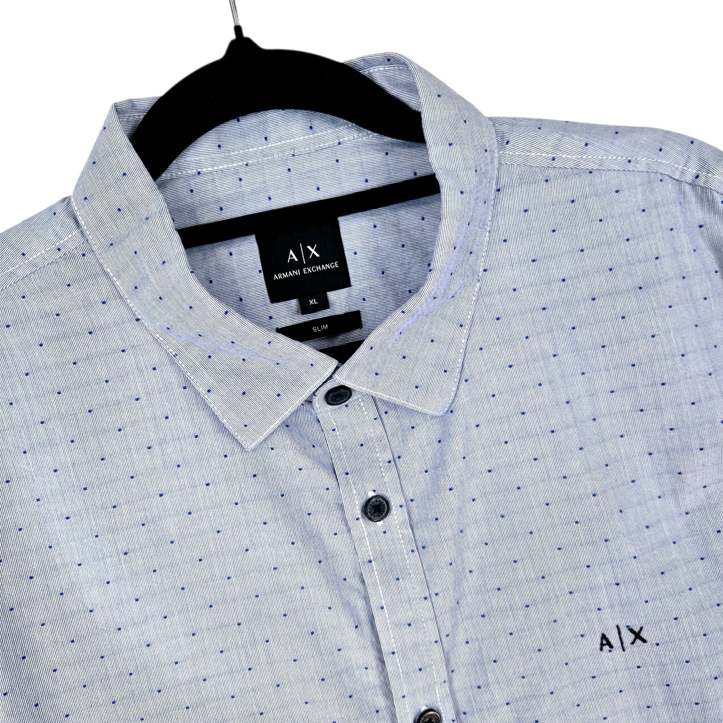 Armani Exchange Steel Blue Slim Fit Dress Shirt Size XL