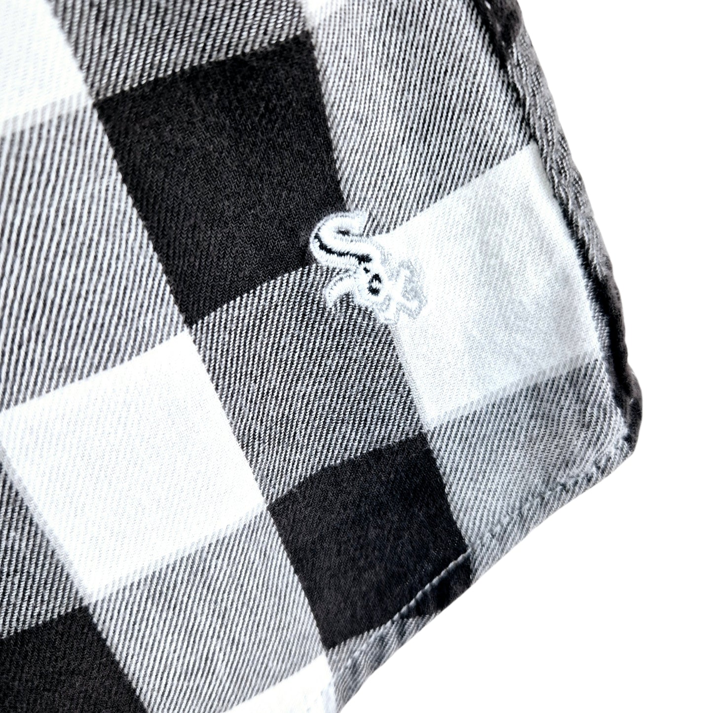 Levis MLB Chicago White Sox Womens Black Checkered Button Shirt Size S