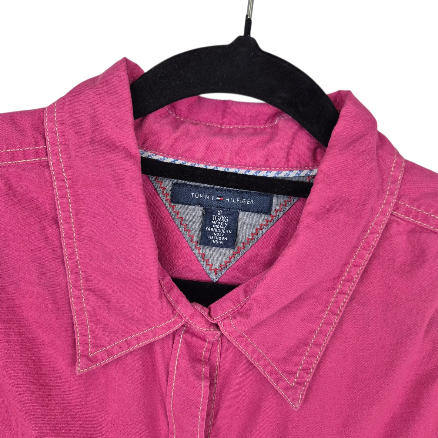 Tommy Hilfiger Womens Pink Long Sleeve Button Shirt Size XL