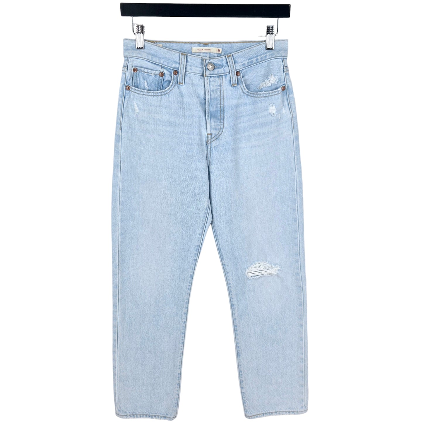 Levis Premium Jeans Womens Light Blue Heavy Wedgie Straight Leg Denim W27