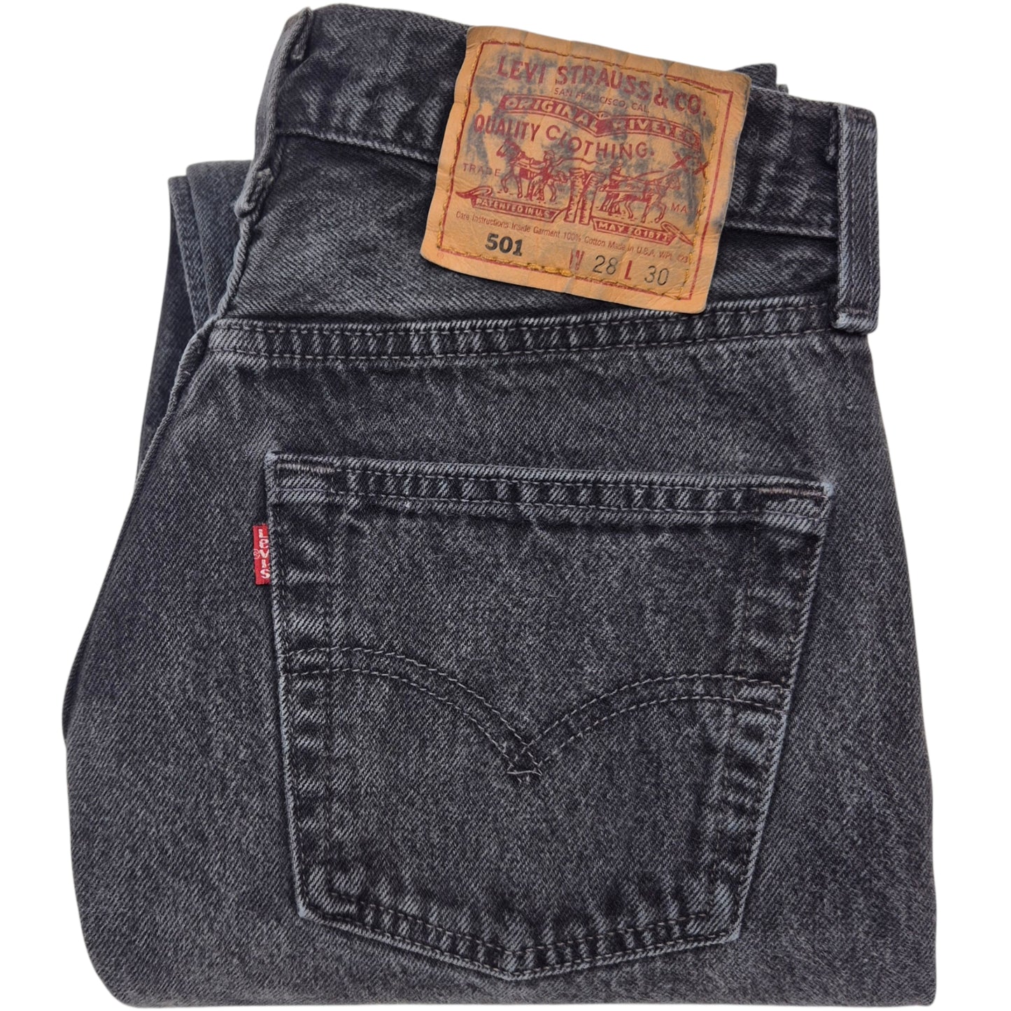 Vintage Levis 501 Jeans Womens Black Classic Heavy Rigid USA Made Denim W27