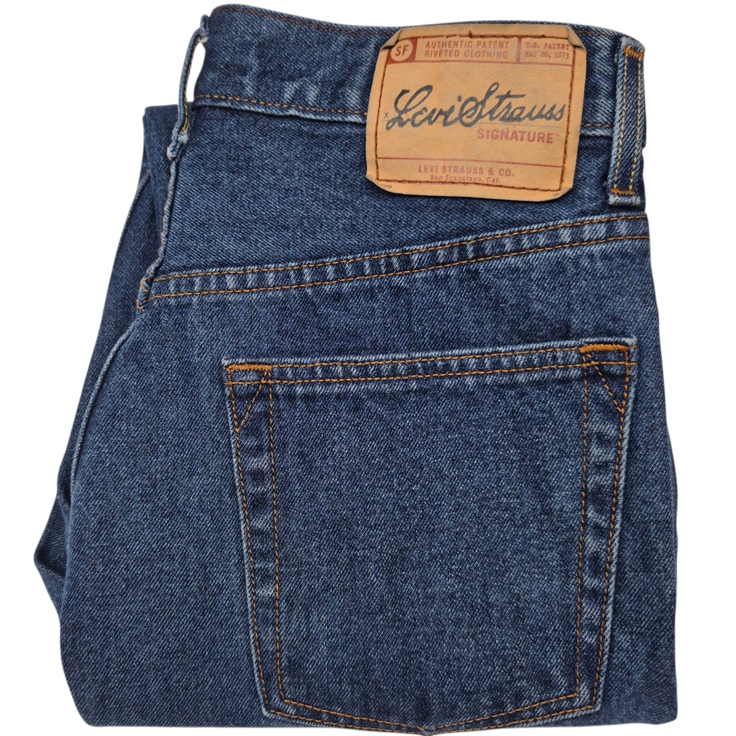 Vintage Levis Signature Jeans Dark Blue Heavy Rigid Crop Denim W29