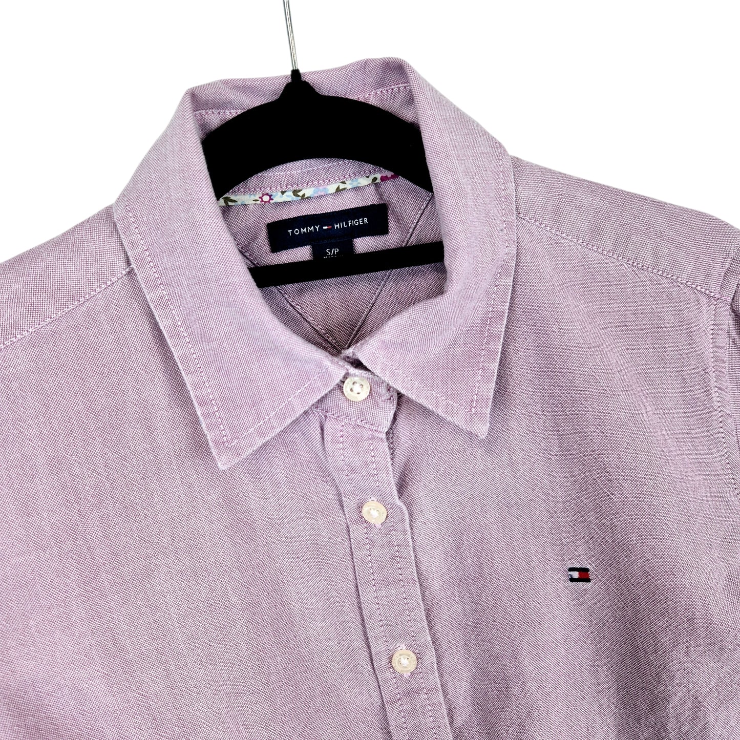 Tommy Hilfiger Womens Light Purple Long Sleeve Button Shirt Size S