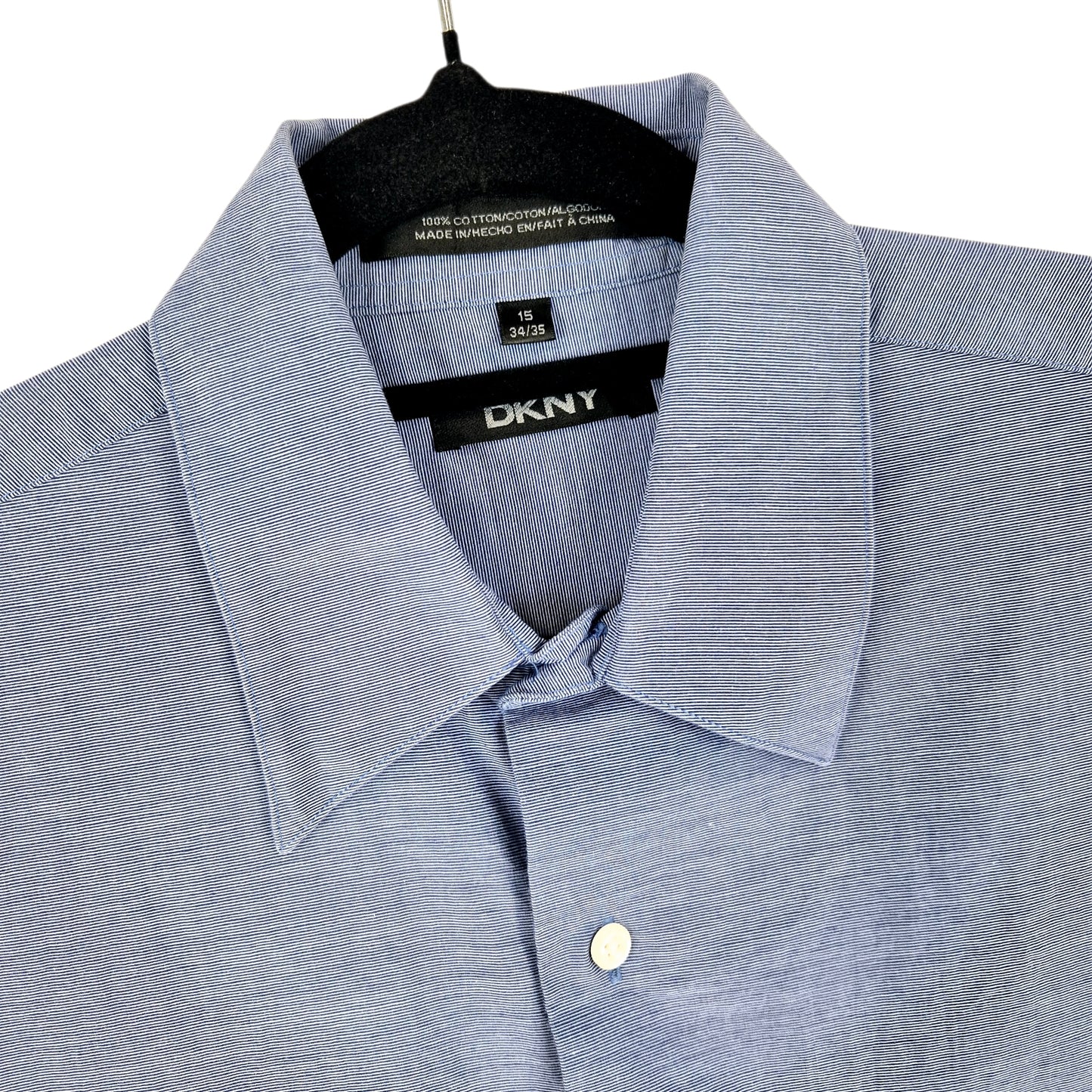 DKNY Steel Blue 100% Cotton Dress Shirt Size M