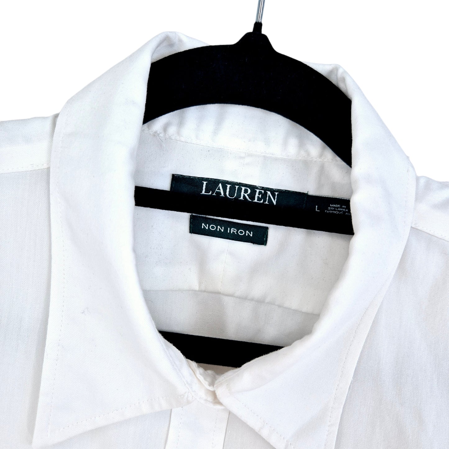 Ralph Lauren Green Label Womens White Non Iron Dress Shirt Size L