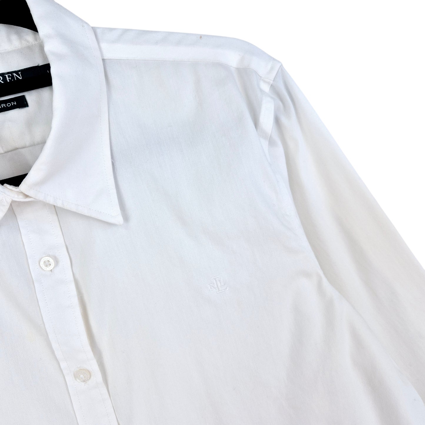 Ralph Lauren Green Label Womens White Non Iron Dress Shirt Size L