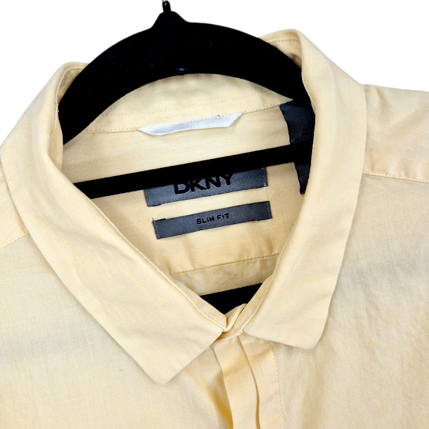 DKNY Yellow Slim Fit Dress Shirt Size M