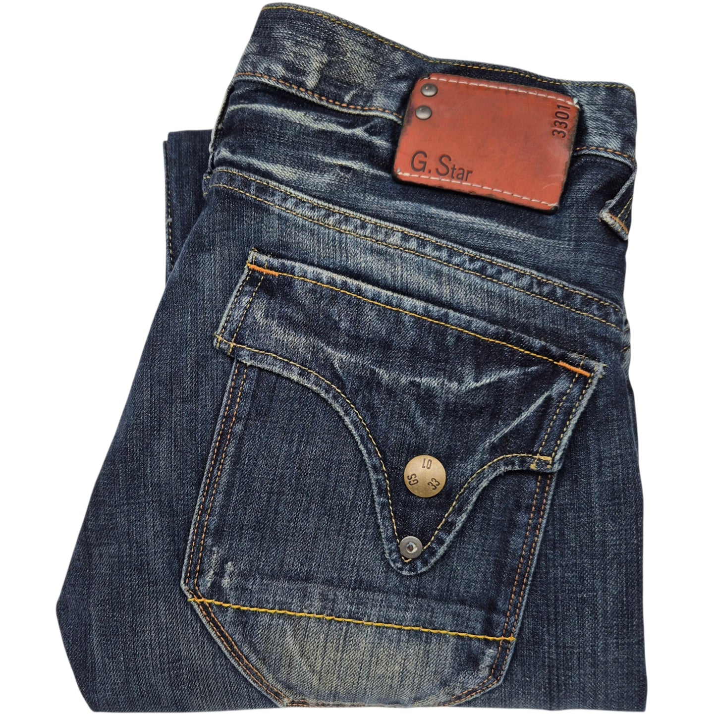 Vintage G Star Jeans Womens Dark Blue Low Waist Straight Leg Denim W32