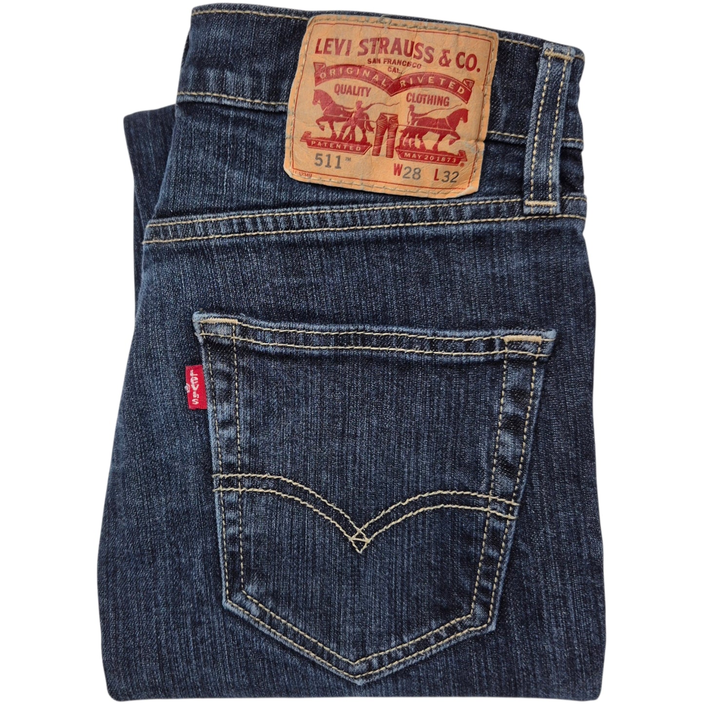 Levis 511 Jeans Dark Blue Skinny Stretch Denim W27