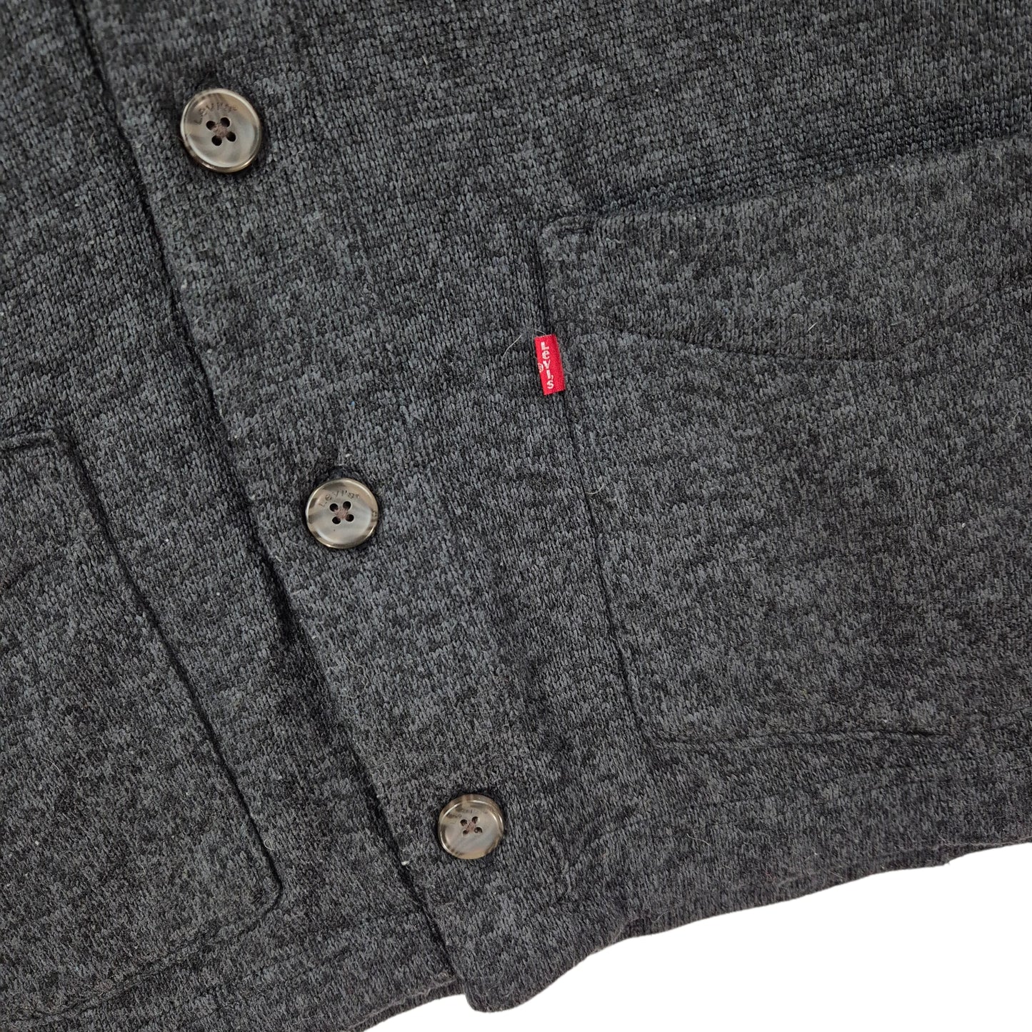 Levis Dark Grey Button Knit Jacket Size M