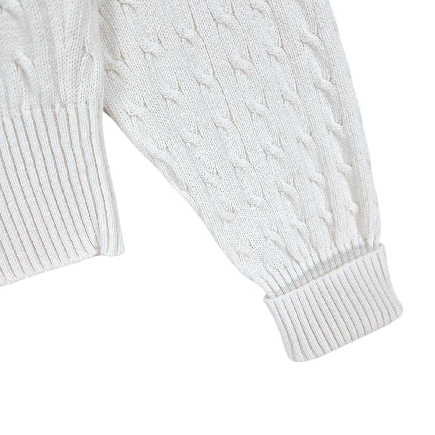 Vintage Polo Ralph Lauren Golf 90's White Crewneck Cable Knit Sweater Size L