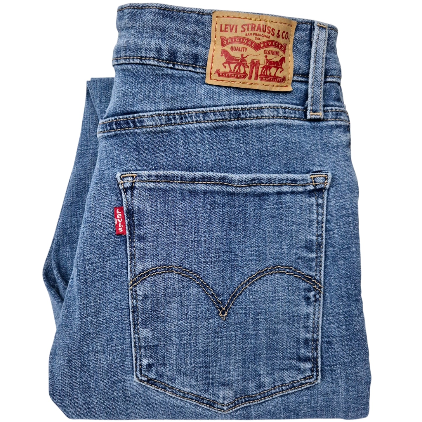 Levis 721 Jeans Womens Blue High Rise Skinny Stretch Denim W27
