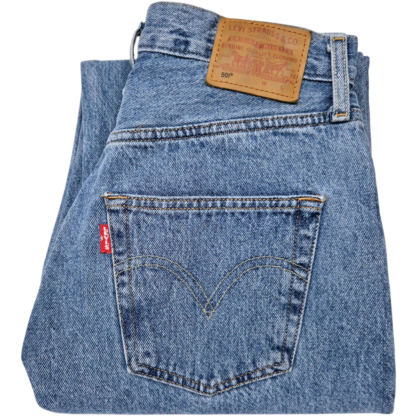 Levis Premium 501 Jeans Womens Blue Rigid Denim W29