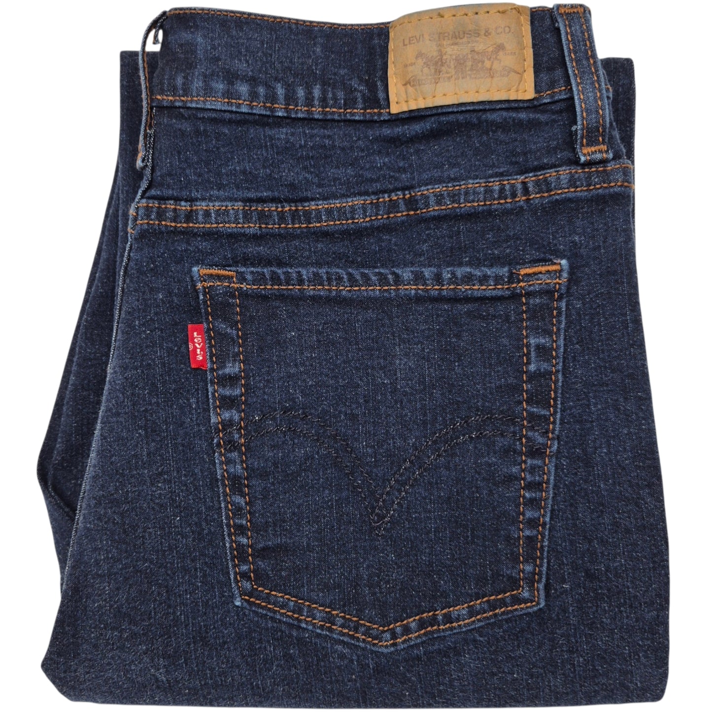 Vintage Levis 512 Jeans Womens Dark Blue Stretch Bootcut Crop Denim W30