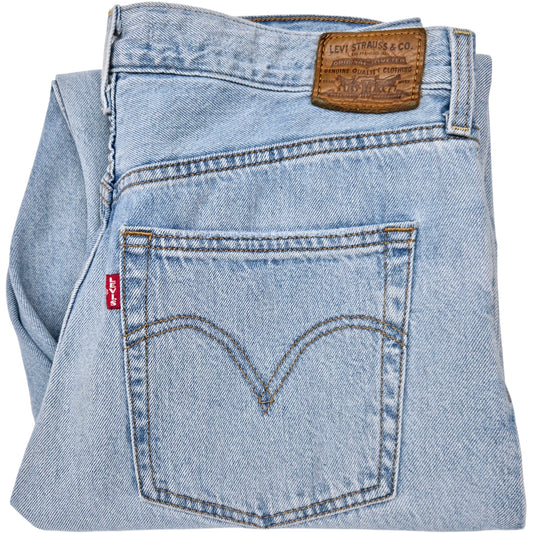 Levis Premium Jeans Womens Light Blue Ribcage Straight Heavy Denim W32