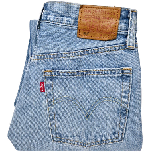 Levis Premium 501 Jeans Womens Light Blue Heavy Classic Denim W27