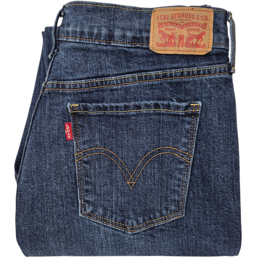 Levis 505 Jeans Womens Dark Blue Straight Leg Stretch Denim W30