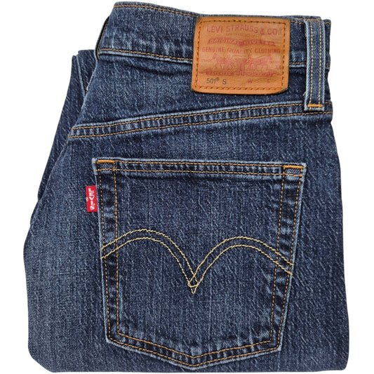 Levis Premium 501 Jeans Womens Dark Blue Slim Fit Denim W27