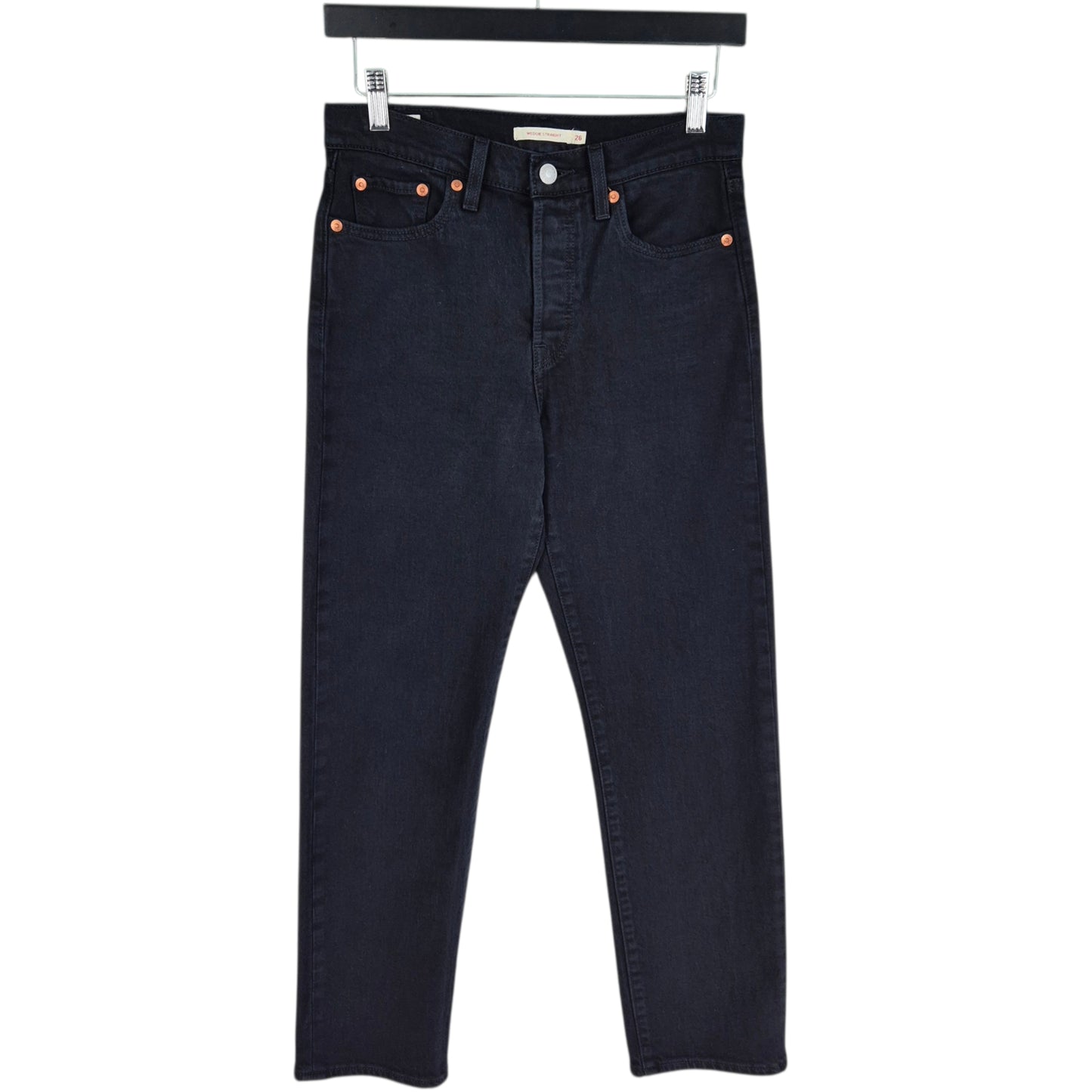 Levis Premium Jeans Womens Black Heavy Wedgie Straight Denim W27