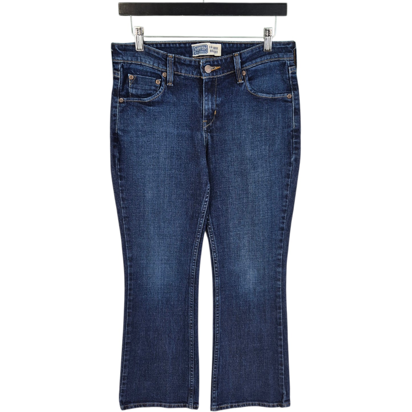 Levis Signature Jeans Womens Dark Blue Low Rise Bootcut Denim W30