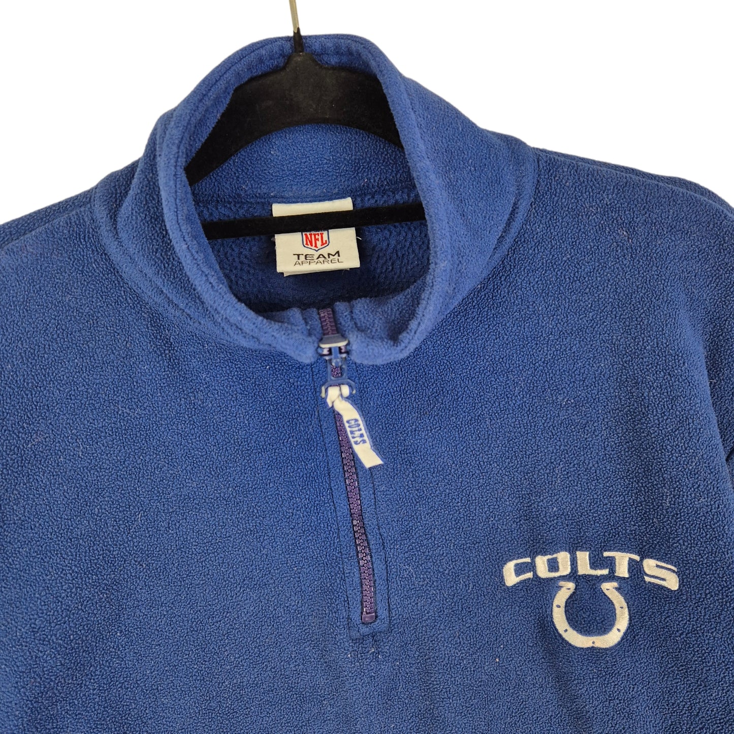 NFL Team Apparel Indianapolis Colts Blue Quarter Zip Fleece Jumper Size L