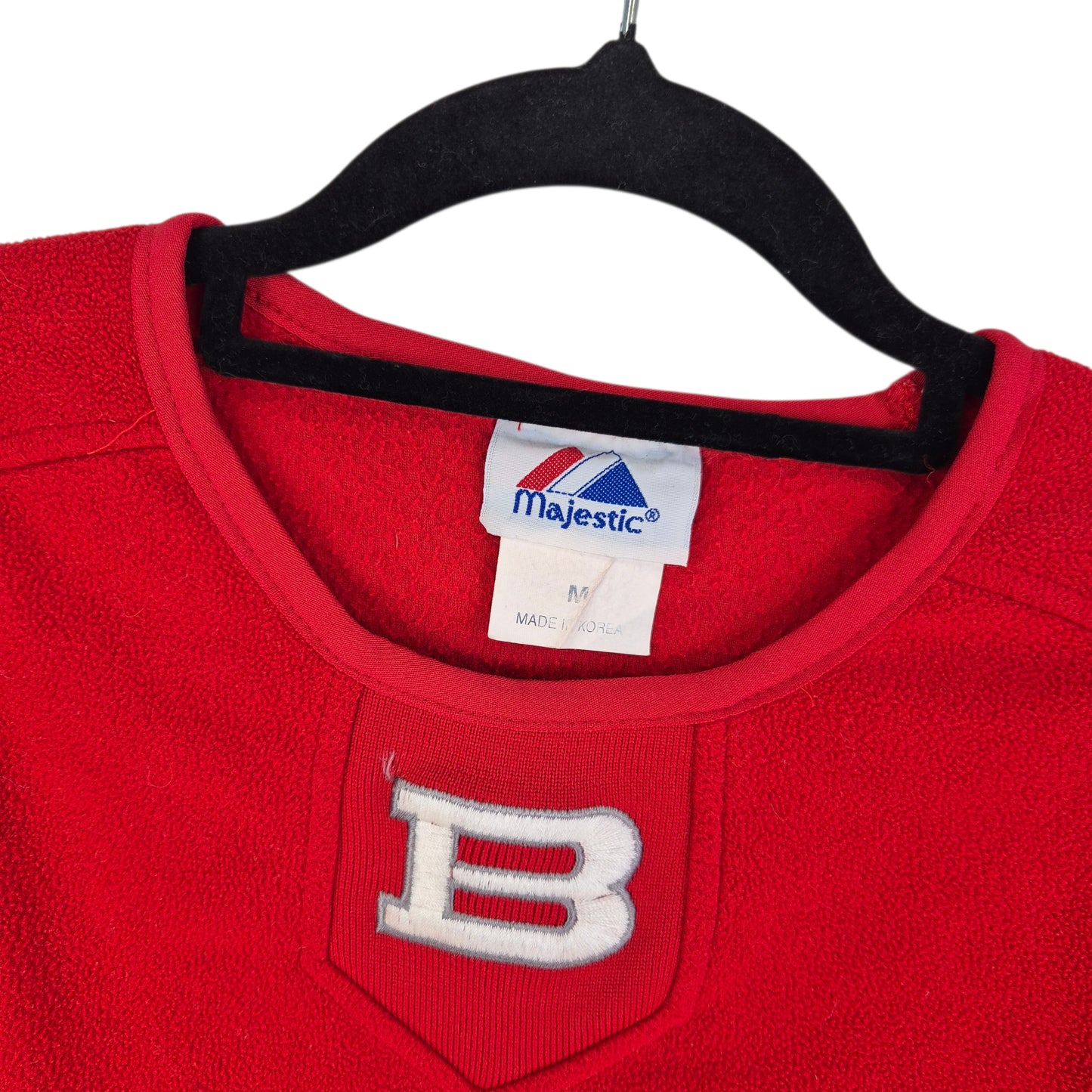 Vintage Majestic Baseball 90's Red Fleece Crewneck Sweatshirt Size M