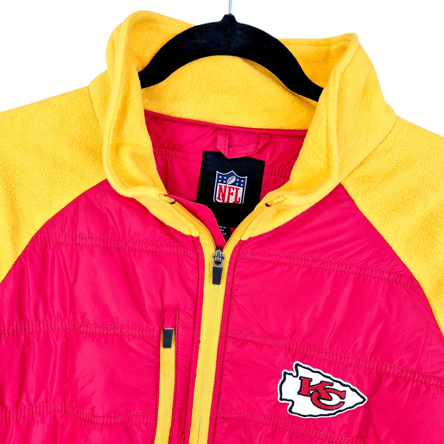 NFL Kansas City Chiefs Red & Yellow Padded Full Zip Fleece Jacket Size 2XL