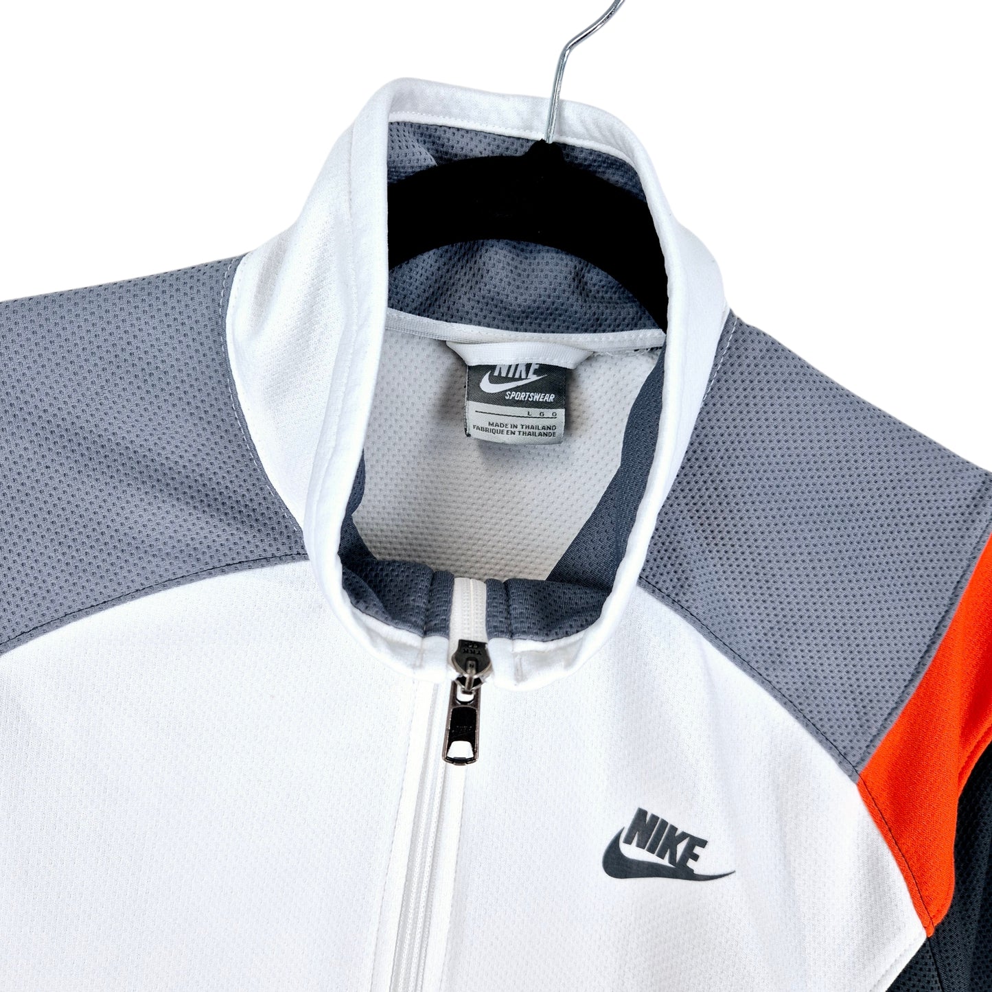 Vintage Nike 2000's White & Grey Track Jacket Size L