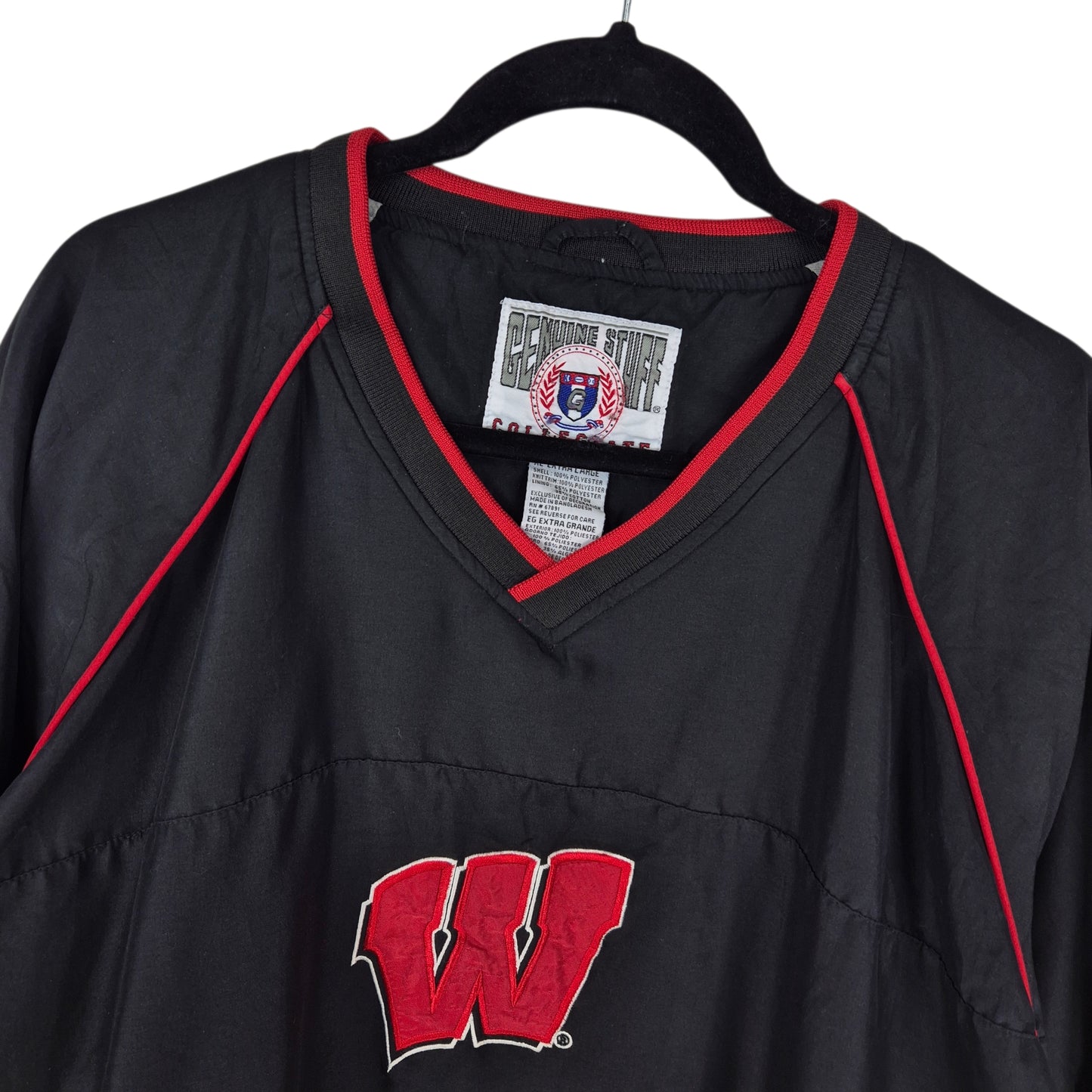 Vintage Wisconsin Badgers 90's Black Embroidered Jacket Size XL