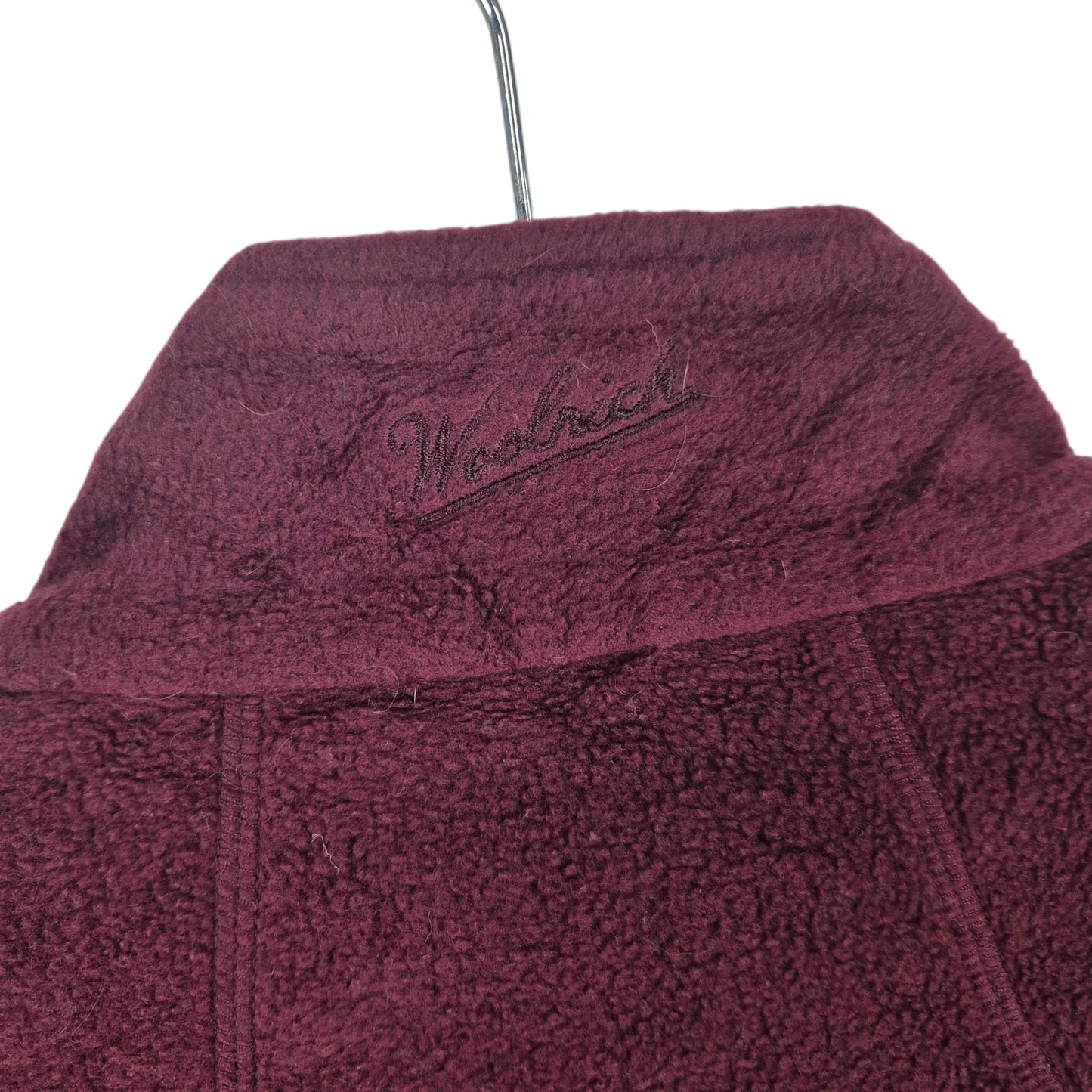 Woolrich Womens Burgundy Fleece Zip Jumper Size S