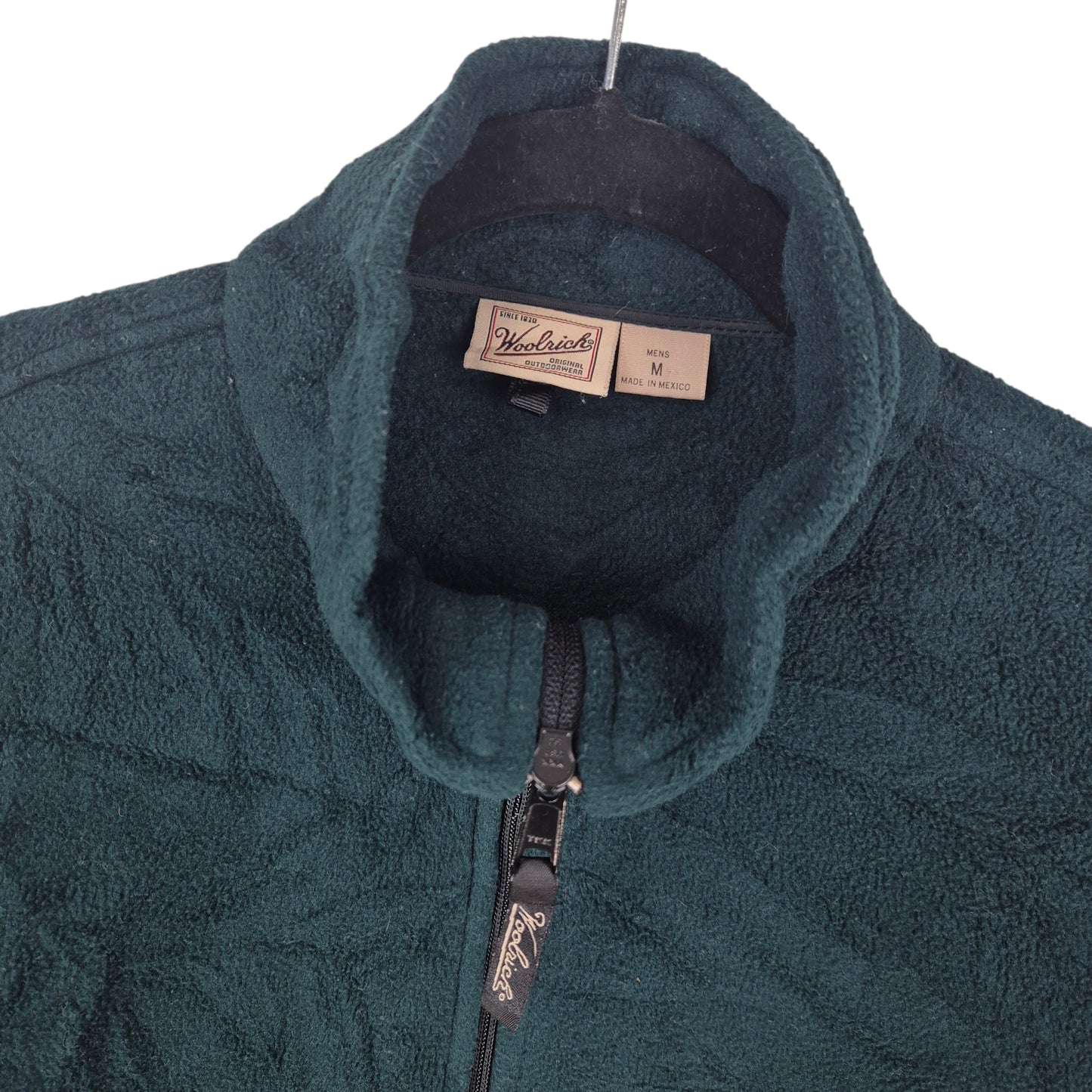 Vintage Woolrich 2000's Dark Green Fleece Zip Jumper Size M
