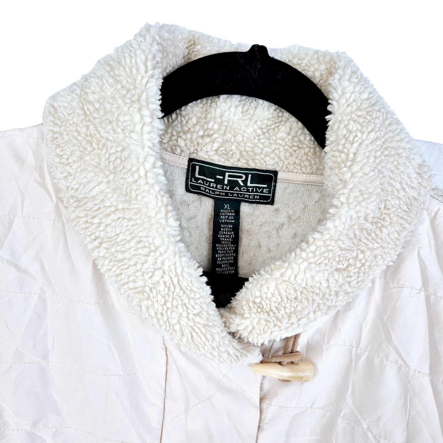 Ralph Lauren Green Label Womens Cream Brown Fleece Zip Jumper Size XL