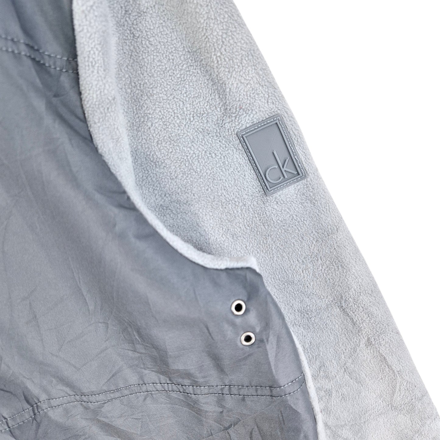 Calvin Klein Grey Fleece Zip Jumper Size M