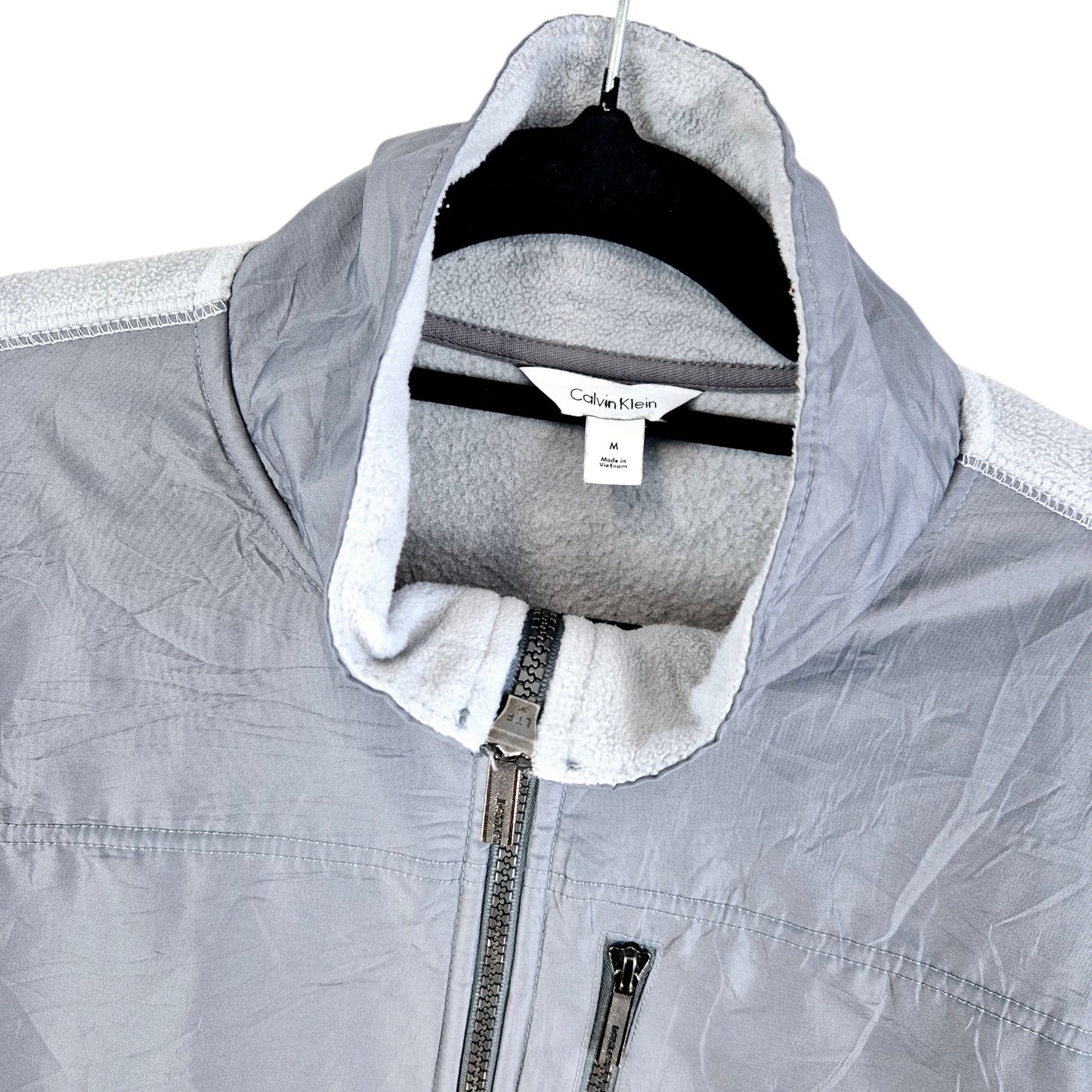 Calvin Klein Grey Fleece Zip Jumper Size M