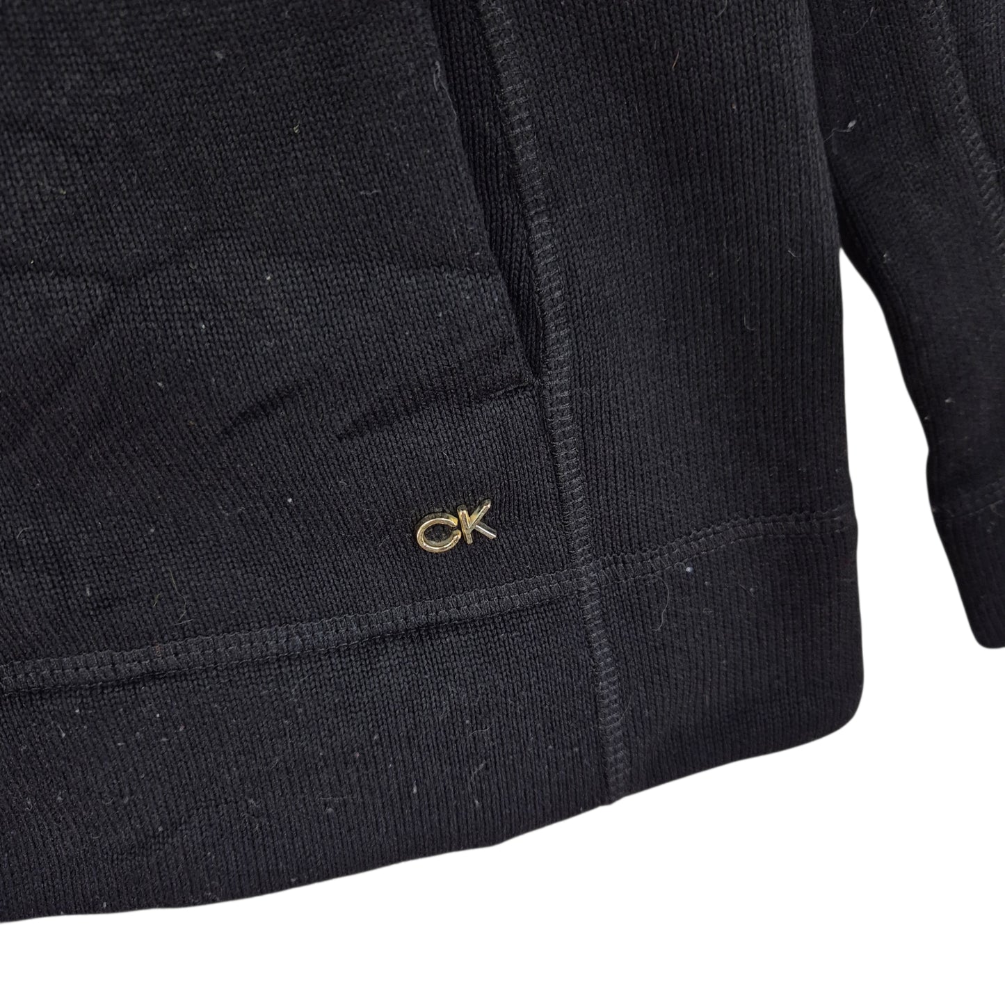 Calvin Klein Womens Black Fleece Zip Jumper Size M