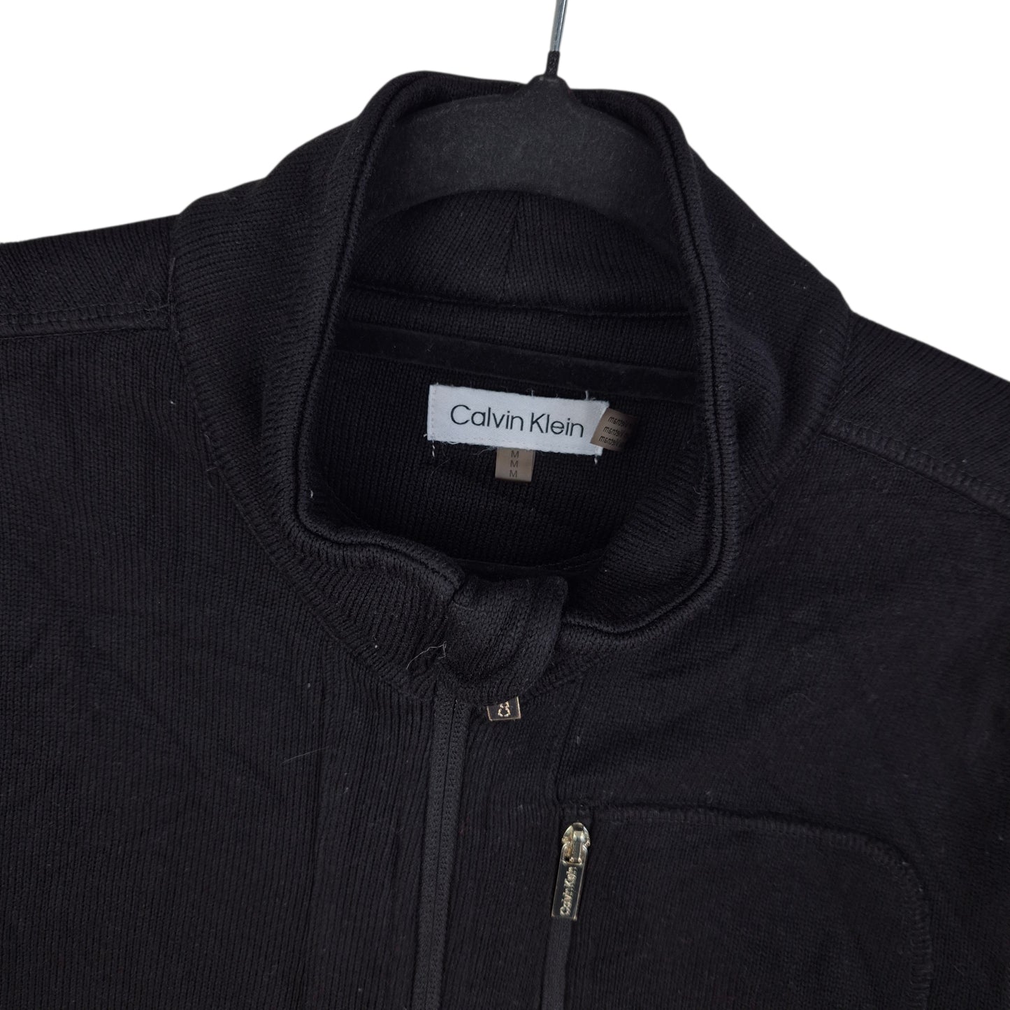 Calvin Klein Womens Black Fleece Zip Jumper Size M