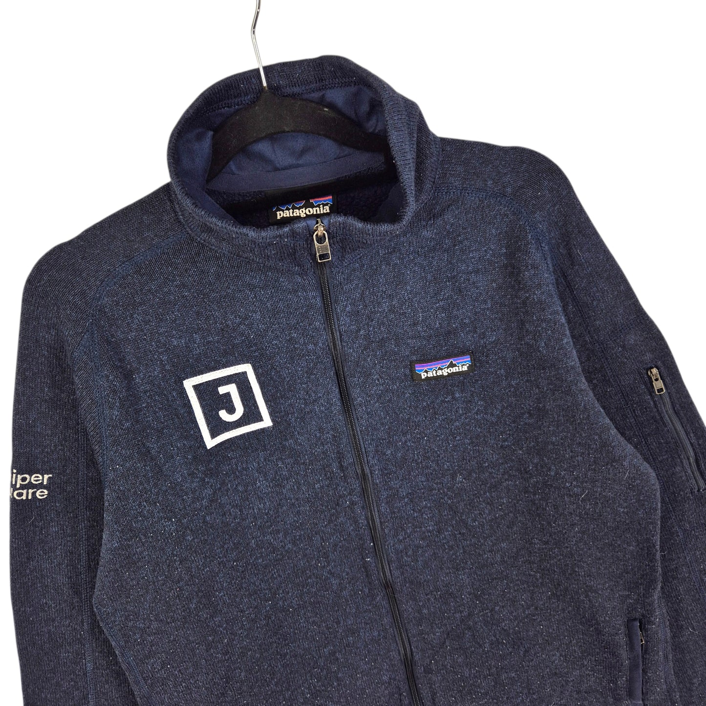 Patagonia Womens Dark Blue Fleece Zip Jumper Size L