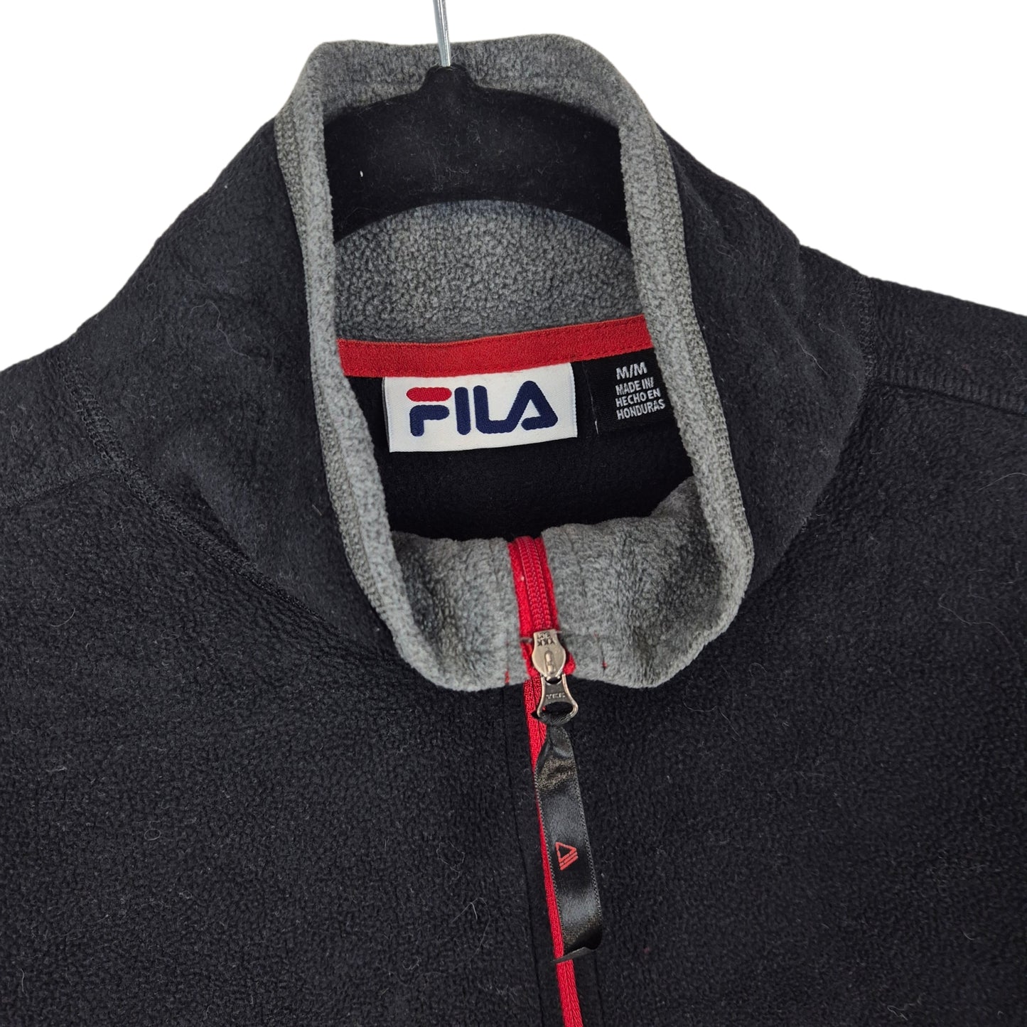 FILA Black Quarter Zip Fleece Jumper Size M