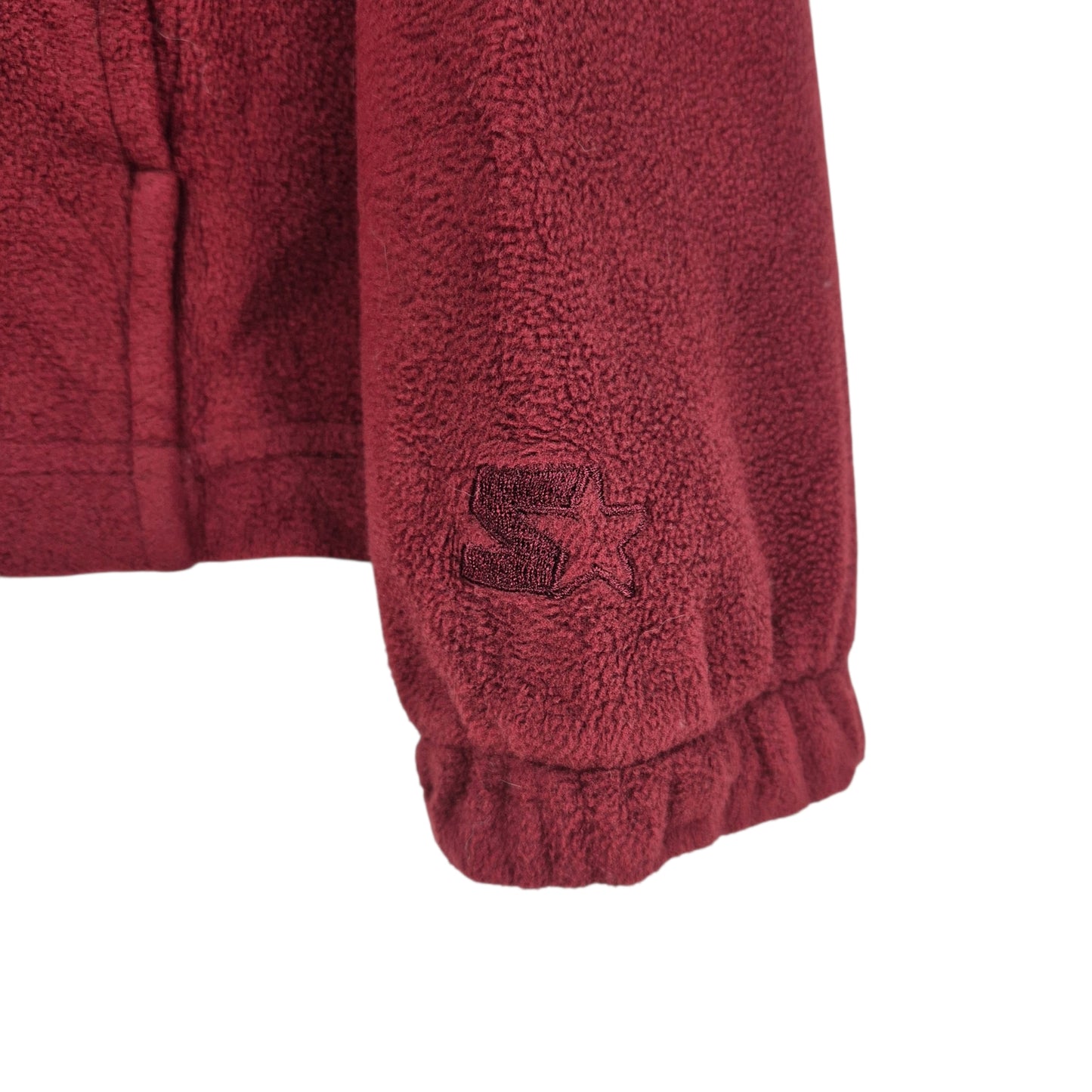 Vintage Starter Burgundy Fleece Zip Jumper Size L